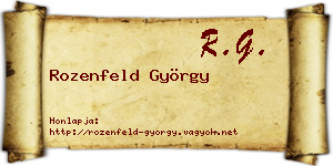 Rozenfeld György névjegykártya